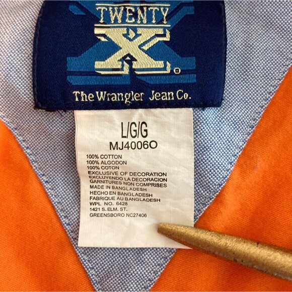 Twenty X Mens L Casual Button Up Shirt Short Sleeve Orange Collared Front Pocket - Picture 6 of 10